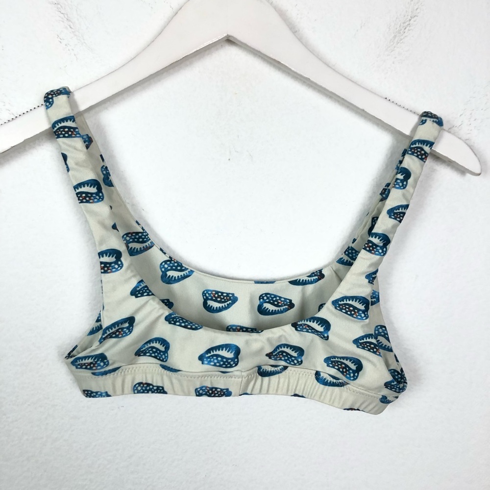 Stone Fox Swim Shell Print Coco Swimsuit Bikini Top Blue Size XS - Picture 5 of 5
